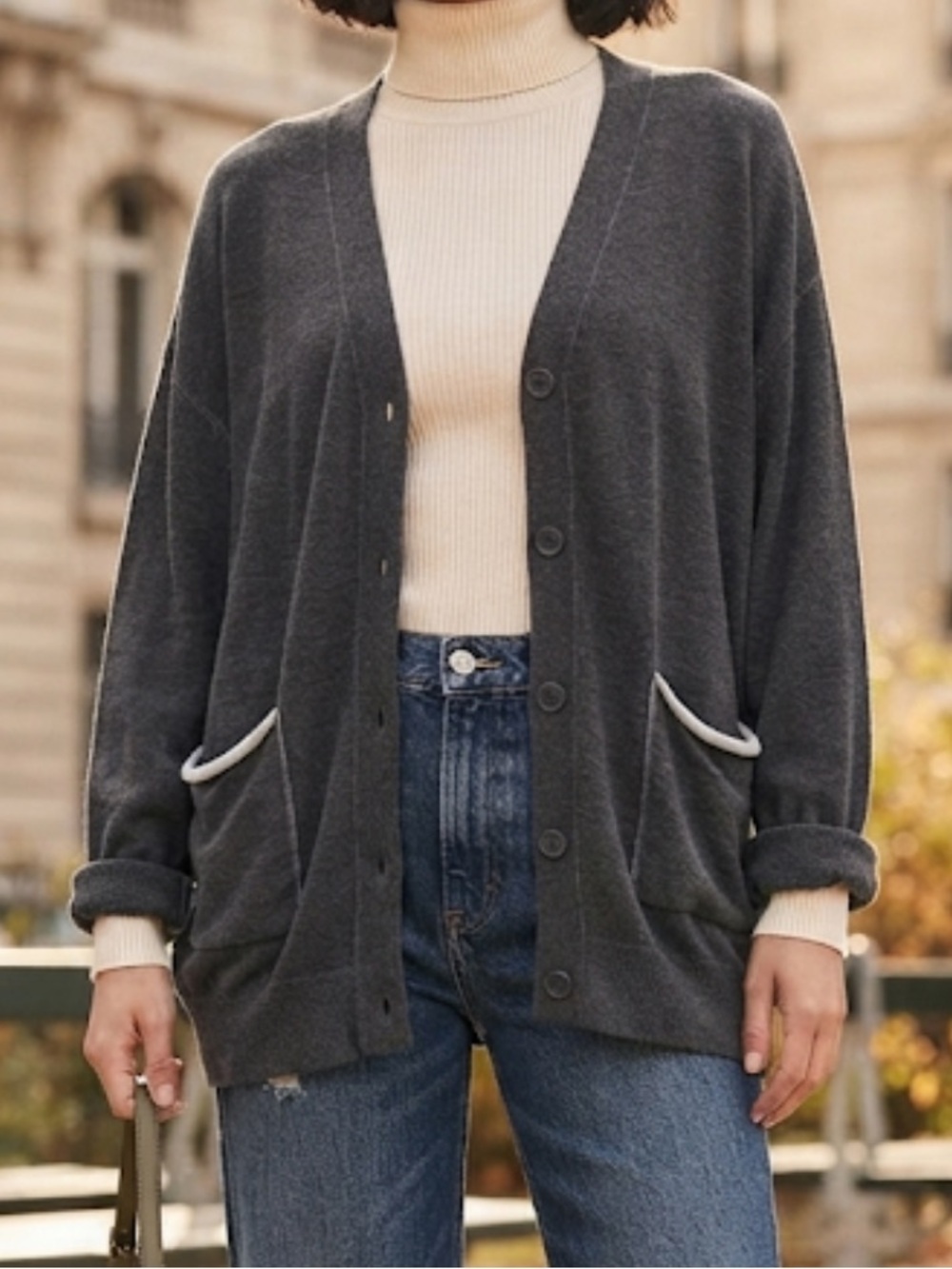 CUTTER & BUCK Grandpa Cardigan Button Down Oversized Slouchy Medium